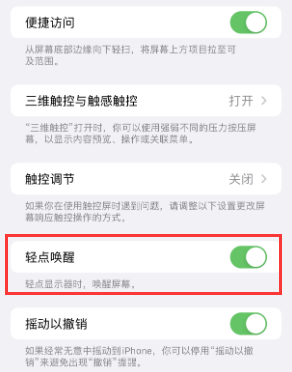 忻城苹果授权维修站分享iPhone轻点无法唤醒怎么办 