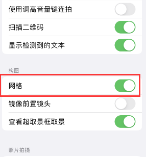 忻城苹果手机维修网点分享iPhone如何开启九宫格构图功能 